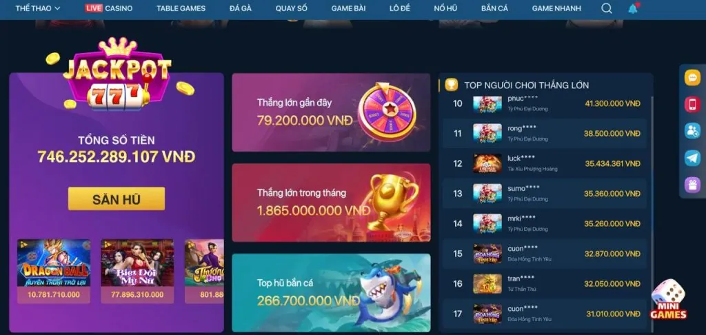 Đa dạng Chủ đề Game Nổ Hũ tại ww888 casino